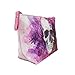 TaylorHe Make-up Bag Cosmetic Case Toiletry Bag Printed PVC zipped top Pink Floral and Skull