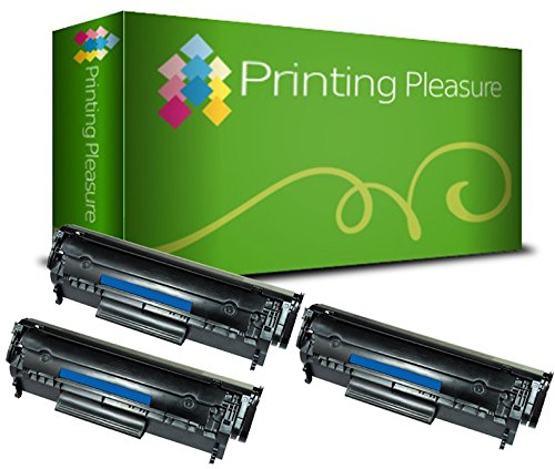 Printing Pleasure 3 Compatibles Q2612A 12A Cartuchos de tóner para HP Laserjet 1010 1012 1015 1018 1020 1022 1022N 1022NW 3010 3015 3020 3030 3050 3052 3055 M1005 M1319F MFP - Negro, Alta Capacidad