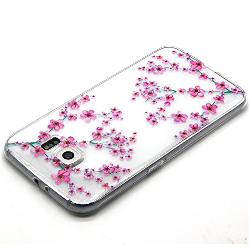 S6 Hülle , Cozy Hut TPU Case Silikon Hülle für Samsung Galaxy S6 Kratzfeste Plating TPU Handyhülle Schale Etui Protective Case Hülle Gummi Bumper Cover Schutz Schale Siliconcase Silikon Tasche Schutzhülle für Samsung Galaxy S6 – Plum Blume - 3