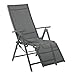Produktbild greemotion Relax-Gartensessel Faro mit Rückenlehne 9-fach verstellbar – Design-Klappsessel aus Aluminium in Anthrazit-Grau mit Fußteil & – Alu-Hochlehner klappbar - Relaxsessel für Garten & Terrasse