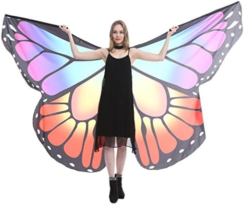 Butterfly Shawl, Amphia Women Girls Butterfly Wings Dance Shawl Scarves Ladies Nymph Pixie Poncho Costume Party Photo Cosplay Accessory (Purple, free)