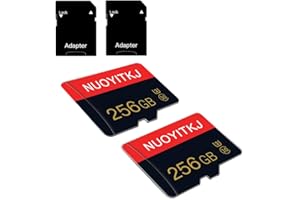 NUOYITKJ Lot de 2 Cartes Micro SD 256Go Classe 10 avec Adaptateur SD Haute Vitesse pour Tablette, Appareil Photo, Drone