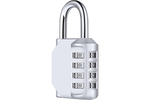 Lucchetto Combinazione, [Antipioggia] Diyife Lucchetto Armadietto Impermeabile Lucchetto A Combinazione, Esterno Serrature con Combinazione 4 Cifre Per Zaini, Armadietto, Palestra,Argento