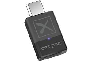 Creative BT-W5 Trasmettitore Audio Smart Bluetooth 5.3 con aptX Adaptive, Audio ad alta risoluzione a 24 bit/96 kHz, funzione di commutazione del dispositivo, funziona con PC/Mac/console di gioco