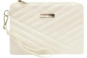 AdiStylinno Women's Wristlets, Large Capacity Clutch Ladies PU Leather Purses Minimalist Phone Bags for Women, Slim Zipper Handbag with Detachable Wrist Strap