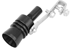 EVGATSAUTO Suono Turbo in alluminio, Turbo universale in lega di alluminio Suono coda Gola di scarico Fischio Parte modificata auto TC-XL(Nero)