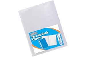 1ABOVE 6-Pack A4 Clear Exercise Book Covers – Durable Plastic Sleeves for School Notebooks, Transparent Protective Jackets (12x8) – Waterproof & Heavy Duty, Perfect for Protecting Student Notebooks