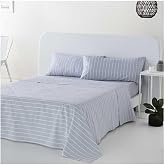 COTTON ARTean Bed Sheet Set 150 Cotton 144 Thread Count Berries Grey | Includes 4 pieces: flat sheet, fitted sheet, 2 pillowc