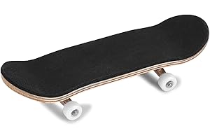 MAGT Fingerskateboard, Mini Finger Skateboard 5 Schichten Ahornholz Legierung Mini Griffbrett Druck Reduzieren Fingerboard mit Box (Weiß)