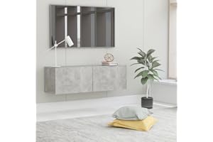 puraday Mobile Porta TV Grigio Cemento 100x30x30 cm Mobile Tv Sospeso Mobiletto Tv Parete Attrezzata Tv Pensile Sospeso Mobile Sospeso Mobile Tv A Parete Mobile Tv Soggiorno in Truciolato