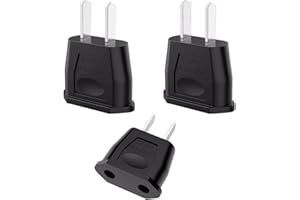 Ubitree 3 adaptery UE do USA, 2 piny, wtyczka USA Niemcy, wtyczka podróżna Niemiec na USA, adapter do gniazd, europejski/US/Chiny/Japonia/Kanada/Meksyk, uniwersalny adapter