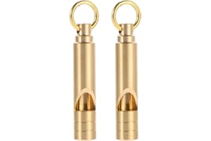 SUPVOX 2 Piezas Silbato De Latón Retro Silbato Árbitro Y Supervivencia para Actividades Al Aire Libre Emergencias Y Seguridad Llavero Compacto Y Resistente