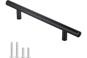 DEWUR 20 x 128mm Tiradores Armarios Tiradores Para Cajones Tiradores Cocina Acero de Inoxidable, Diámetro 12mm, Negro mate