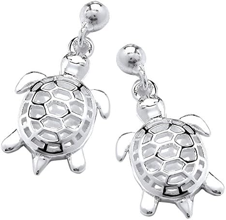 Turtle Pierced Sterling Silver Stud Earrings