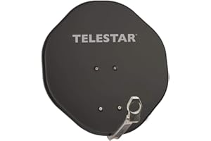 Alurapid Telestar 45 de Aluminio de 40 mm 45 cm LNB Parábola de Aluminio Fijación Soporte, Gris