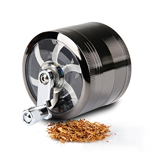 Skr Ø55mm 4 teilig Hand Kurbelte Kräutermühle Grinder Crusher aus Premium Zink Legierung für Kräuter, Herb, Weed, Spice, Tabak usw. - 4