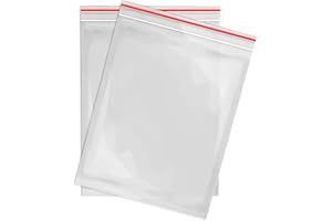 RAGO® Worki na zamek błyskawiczny, 100 x 120 mm, wytrzymałe, 100 sztuk, plastikowe torebki wielokrotnego użytku, torebki foliowe do organizacji