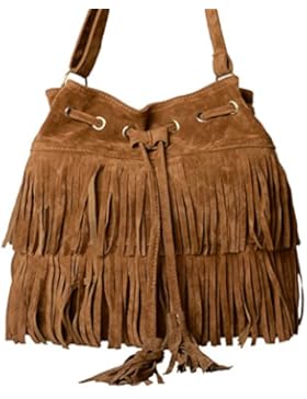 cooshional Damen Oval Fringe Handbag Troddelbeutel Messenger Tasche Mädchen Schultertasche