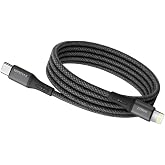 Type C-Lightning &Ouml;RG&Uuml;L&Uuml; Şarj Kablosu, 27Watt PD Hızlı Şarj, Siyah, 1Metre, REMORAX Wahoo (1Ad x 1Metre Siyah)
