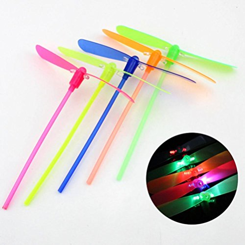 JanlyÂ® Flashing Dragonfly Glow Toy Educational LED Light Up Bamboo-copter Rotor Toy for Outdoor Christmas party Favor Gift