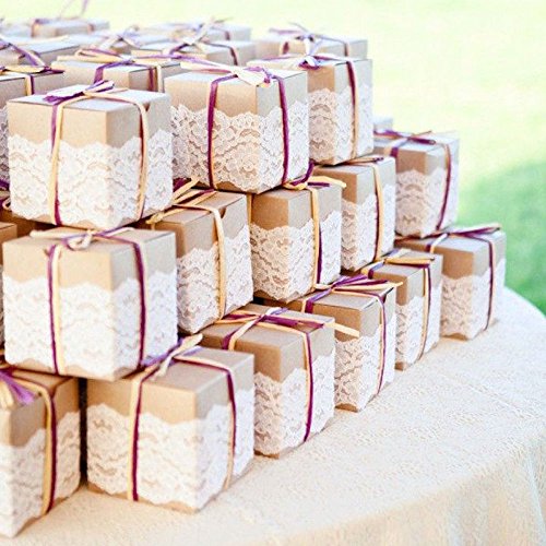 IBuyi Vintage Blumenspitze der Rollenspule Stoff 15cmx22m (6“x 24Y), Tutu Tüll Blumen Net Tischläufer Spitze / Stuhl-Schärpe für Hochzeit Festival-Ereignis – Romantic Moment Tischdekoration (Rosa) - 4