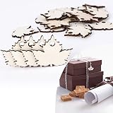 25tlg Ahorn Maple Leaf Form Holz Anhänger Geschenkanhänger Namenskarte Basteln Hochzeit Party Deko Selbstgestalten - 2