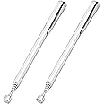 2Pcs Magnetic Telescoping Pick-Up Tool with Pocket Clip 3 Lb Extendable Magnetic Grabber Reacher Tools,for Men, DIY Handyman(Silver)