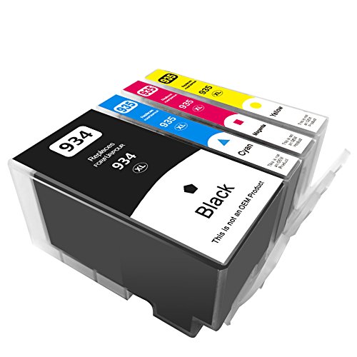 Civoprint Lot de 4 cartouches d'encre de remplacement pour 934 X L 935 X L Haut rendement travail d'encre pour HP OfficeJet Pro 6830 6820 6230 6812 6815 6835 (1 Noir, 1 cyan, 1 magenta, 1 jaune)