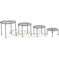 Green Gardenia Iron Plant Stand/Pot Stand (Set of 4)