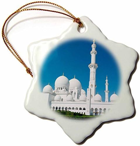 cwb2jcwb2jcwb2j 3-Inch Porcelain Snowflake Decorative Hanging Ornament, Sheikh Zayed Grand Mosque, Th Largest Mosque, Abu Dhabi, Uae.