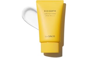 The Saem. Lekki krem przeciwsłoneczny Eco Earth Light Sun Cream. SPF 50. Chroni przed promieniami UV. Właściwości rozjaśniające i przeciwstarzeniowe. Składniki botaniczne. 50 gr.
