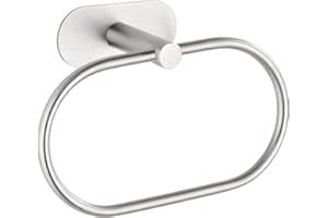 WENKO Turbo-Loc® Handtuchring Orea Matt, Befestigen ohne Bohren, flexibel nach Oben und unten beweglicher Handtuchhalter, Massive Qualität aus rostfreiem Edelstahl matt, 20,5 x 12,5 x 7,5 cm