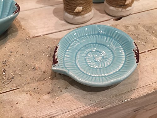 LS Design Fossil Deko Schale Badezimmer Bad Seifenschale Maritim Shabby Türkis - 3