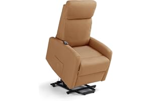 REDÒKASA Poltrona relax elettrica Seattle Plus per anziani, 1 o 2 motori, 2 ruote posteriori, reclinazione e alzapersona, dimensioni contenute, tessuto antimacchia idrorepellente (1 Motore, Ambra)