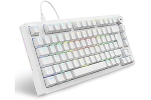 ‎SHARKOON Sharkoon Skiller SGK25 RGB, Gaming Tastatur, 75% Layout, Hot Swap, Huano RED geschmierte Schalter, weiß
