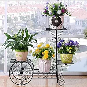 Decorscent 4 Tiere Metal Pot Stand for Flower Pots Holder Indoor or Outdoor