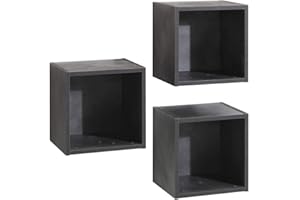 COMPOSAD | Set di 3 Cubi della Linea VITTORIA, Set di 3 Mensole da Muro, Cubi Arredo, Mensole Cubo, Cubi da Parete, (LxAxP) 35x35x28 cm, Colore Grigio Tadao, Made in Italy