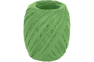 INNSPIRO Papierbast, Grün, 4 mm x 30 m, zum Basteln, Geschenke und Dekorationen