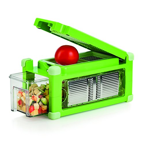 Genius Nicer Dicer Magic Cube | 16 Teile | inkl. XXL-Messereinsätze | Schneiden | Reiben | Julienne | Spiralen | Hobeln | Würfeln | Obst- und Gemüseschneider | Bekannt aus TV | NEU - 4