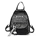 Produktbild HGDR Frauen Mädchen Damen Rucksack Mode Umhängetasche Rucksack Pu-leder Handtasche Reisetasche Wasserdichte Rucksack Schultasche,23*10*29cm-Black-01