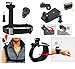 Produktbild Jun-in Zubehör-Set für Sony Action Cam HDR-AS15/HDR AS20/AS30 V/AS100 Sitzkissen/Sony Action Cam hdr-az1 Mini Kameras Handschlaufe Band Halterung + verstellbarer Schultergurt Halterung mit 1/10,2 cm Adapter und lange Schraube + 360 'Rotary Rucksack Hat rec-mounts Clip Fast Clamp Mount