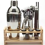 Nuestro kit de barman está fabricado con acero inoxidable profesional de grado alimenticio 304 para brindar una durabilidad sin igual al tiempo que agrega elegancia a su apariencia. Cada accesorio de barra está cuidadosamente diseñado para proporcionarle una forma confiable de hacer todas sus bebidas favoritas como Margarita, Martini, Daiquiris y Mojitos en casa o comercialmente