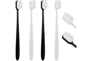 Ouligay 4Pcs Soft Bristle Toothbrush, Extra Ultra Soft Micro Nano Toothbrush for Adults, Manual Toothbrushes with 20000 Bristles for Sensitive Teeth