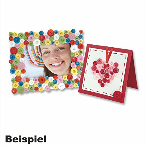 Creleo 790221 Knöpfe Mix zum Basteln, Vernähen und Verzieren, 30 g, rot - 2