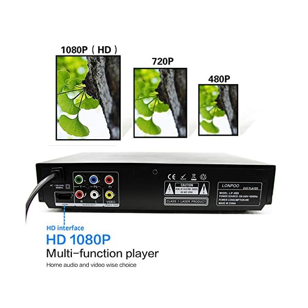 LP-099 Reproductor de DVD (Full HD, HDMI, USB, Multi Region Code Zone Gratis) compatible con DIVX, JPEG y MP3 - Image 4