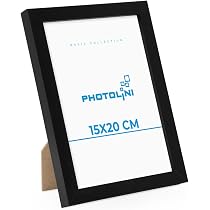 Lot De 6 Cadres Photos En Carton 15x20 Cm - Installation Autocollante Sans Clous - Film Plastique Protecteur - Noir