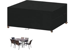 VANSHEIM Pokrowiec na meble ogrodowe, wodoszczelny pokrowiec ochronny 420D Oxford, pokrowiec na stół ogrodowy i meble wypoczynkowe, wodoszczelna, 150 x 90 x 75 cm