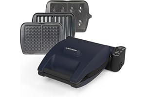 LAGRANGE Gaufrier Premium, 1200W, 3 jeux de plaques inclus (Gaufre, Gaufrette & Croque Monsieur), Fabriqué en France, Réversible sur son socle, Cuisson personnalisée, Multifonction, 019642