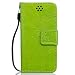 Produktbild iPhone 5 5S 5G Hülle, iPhone SE Hülle, Anlike Löwenzahn und Liebhaber für [iPhone 5 5S 5G / iPhone SE] Handyhülle, Schutzhülle / Ledertasche / Tasche / Case / Cover / Flip Brieftasche Bookstyle Kartenfach Standfunktion Handytasche mit Abnehmbar Handy Lanyard - grün