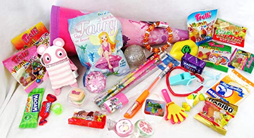 Preisvergleich Produktbild 101601 gefüllte Schultüte 35cm Betti für Schulanfang zum Verschenken Zuckertüte Gefüllt für Mädchen mit Spielzeug Sorgenfresser Schulsachen